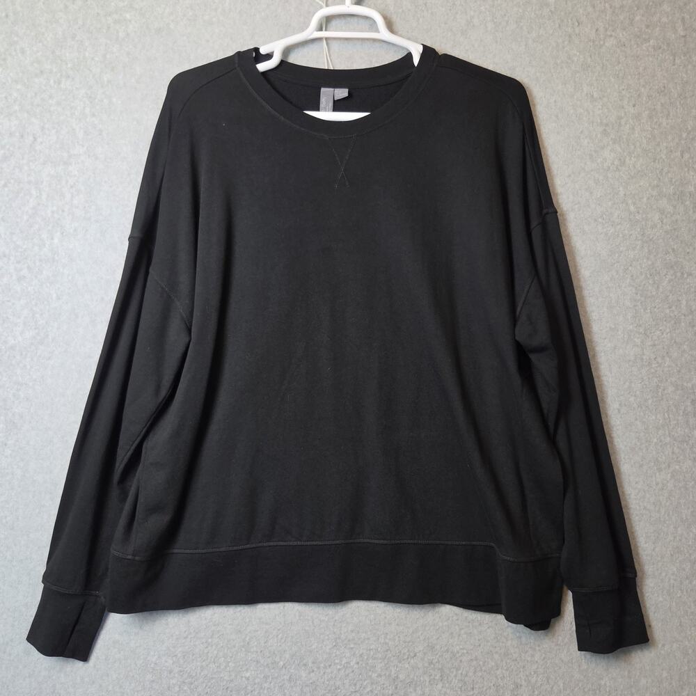 Sweaty Betty After Class Black LS Relaxed Fit Sweatshirt Womens Plus XXL Stretch